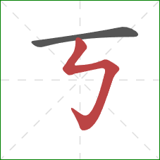 丂的笔顺第2画：竖折折钩