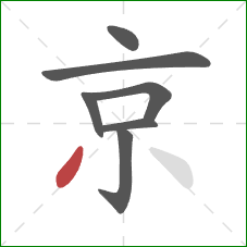 京的笔顺第7画：撇