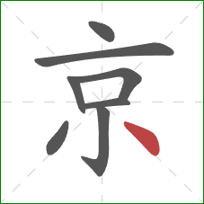 京的笔顺第8画：点
