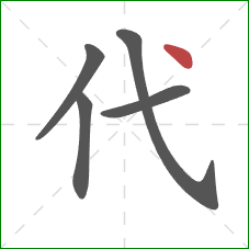 代的笔顺第5画：点