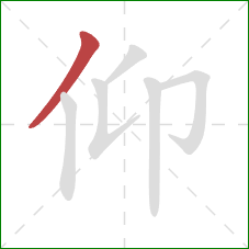 仰的笔顺第1画：撇