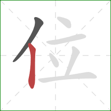 位的笔顺第2画：竖