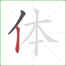 体的笔顺第2画：竖