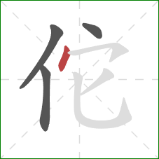 佗的笔顺第4画：点