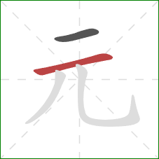 元的笔顺第2画：横