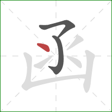 函的笔顺第3画：点