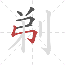 剃的笔顺第5画：竖折折钩