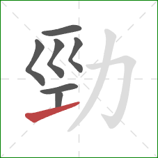 勁的笔顺第7画：提