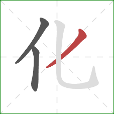 化的笔顺第3画：撇