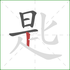 匙的笔顺第6画：竖