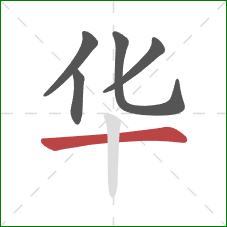 华的笔顺第5画：横