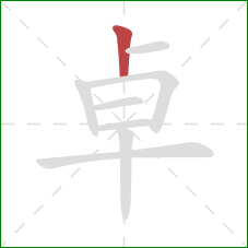 卓的笔顺第1画:竖 卓的笔顺第1画:竖