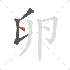 卵的笔顺第3画：点