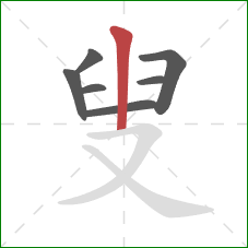 叟的笔顺第7画：竖