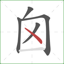 囟的笔顺第5画：点