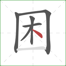 困的笔顺第6画：点