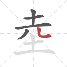 坴的笔顺第5画：点