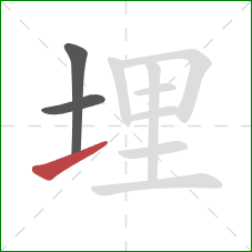 埋的笔顺第3画：提