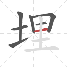 埋的笔顺第7画：横