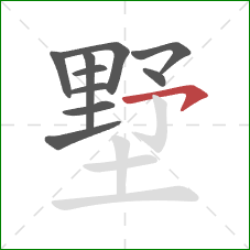 墅的笔顺第10画：横撇