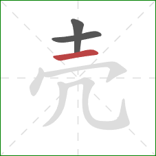 壳的笔顺第3画：横