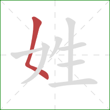 姓的笔顺第1画：撇点