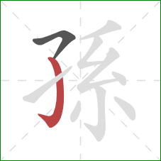 孫的笔顺第2画：竖钩