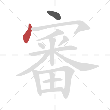 審的笔顺第2画：点