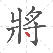 將的笔顺第11画：点