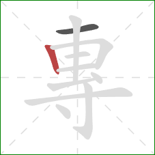 專的笔顺第2画：竖