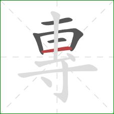 專的笔顺第5画：横