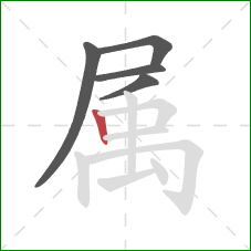 属的笔顺第5画：竖