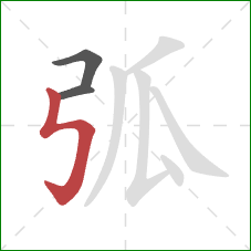 弧的笔顺第3画：竖折折钩