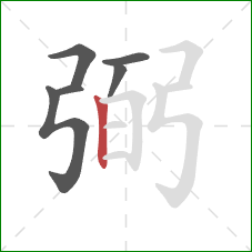 弼的笔顺第6画：竖