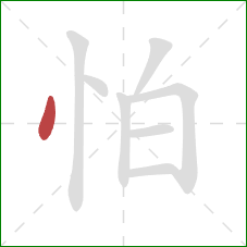 怕的笔顺第1画：点