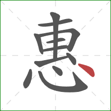 惠的笔顺第12画：点