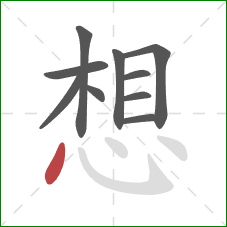 想的笔顺第10画：点