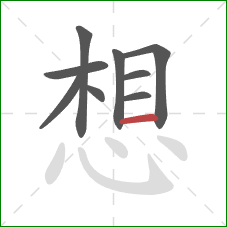 想的笔顺第9画：横