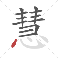 慧的笔顺第12画：点