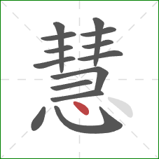 慧的笔顺第14画：点