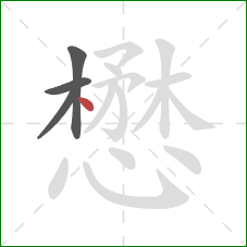 懋的笔顺第4画：点