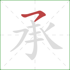 承的笔顺第1画：横撇