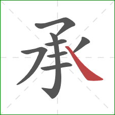 承的笔顺第8画：捺