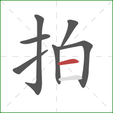 拍的笔顺第7画：横