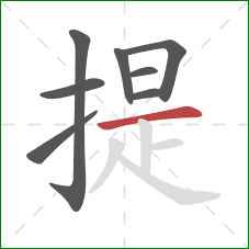 提的笔顺第8画：横