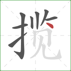 揽的笔顺第8画：点