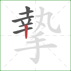 摯的笔顺第8画：竖