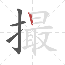 撮的笔顺第4画：竖