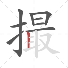撮的笔顺第9画：竖