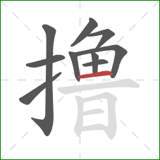 撸的笔顺第10画：横